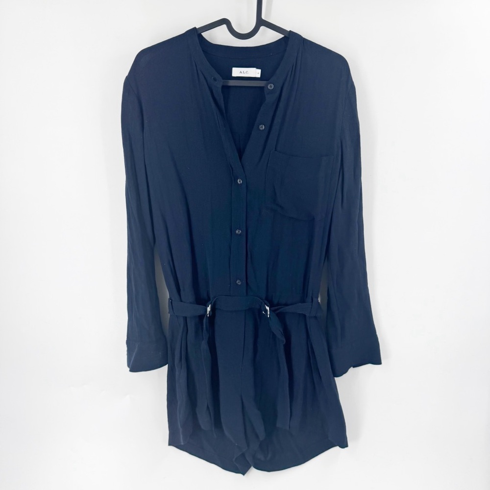 ✅ A.L.C. NAVY LONG SLEEVE ROMPER SIZE 4 COTTON/VISCOSE
